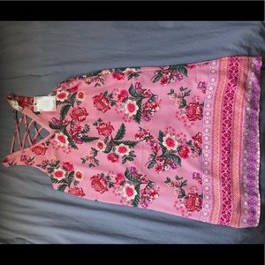 Mini floral pink dress